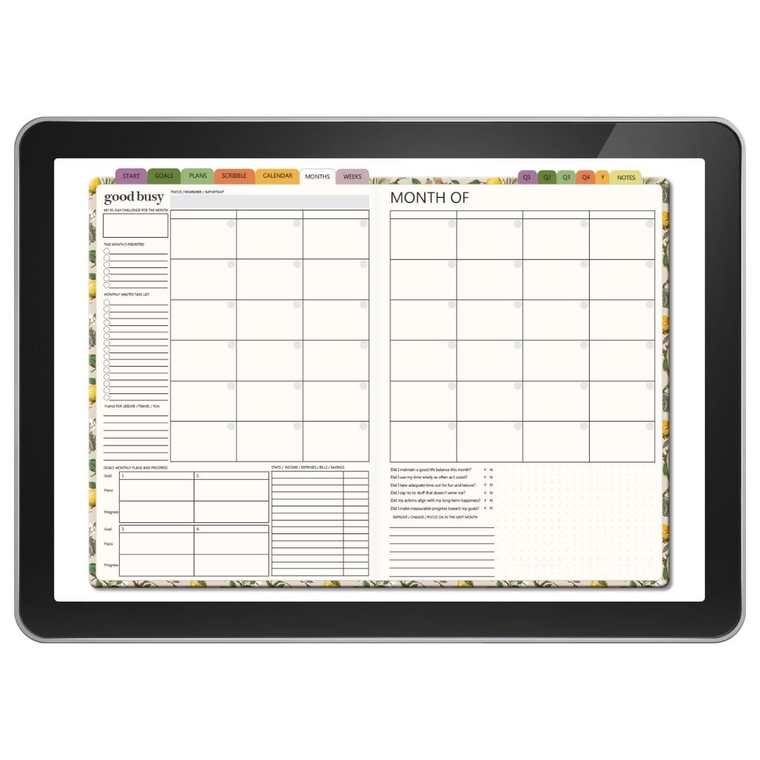 Undated Weekly Digital Planner - Sunny Day